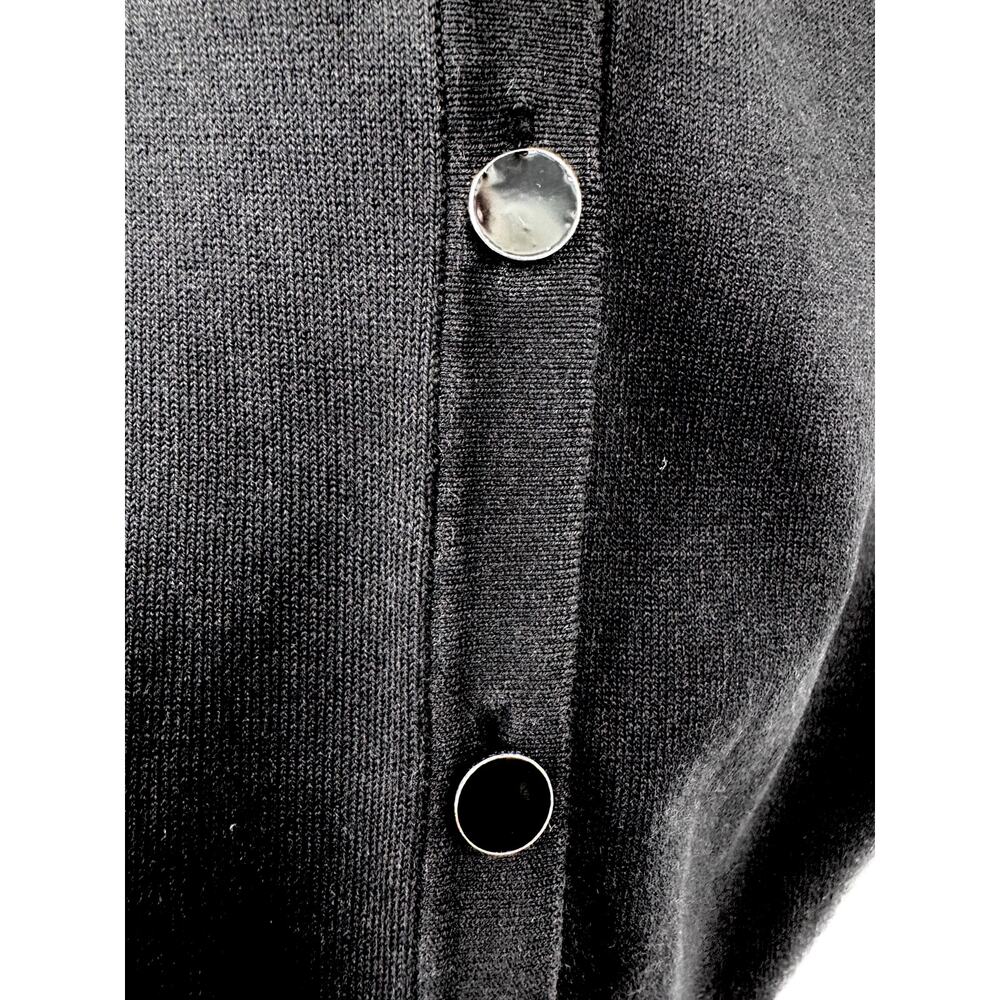 Ann Taylor Black Cardigan Button Front 3/4 Sleeve Classic Minimalist Size Small - Picture 5 of 7